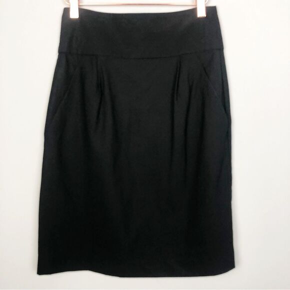 THEORY | Black Pencil Skirt with Pockets Wool Blend Women’s Size 4 - Picture 1 of 9